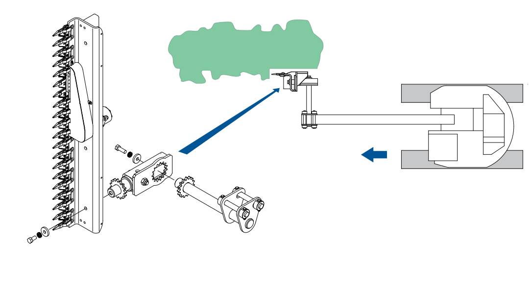 90 degree hedge trimmer mount