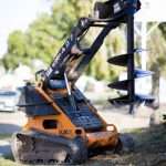 mini skid steer auger drive with bit