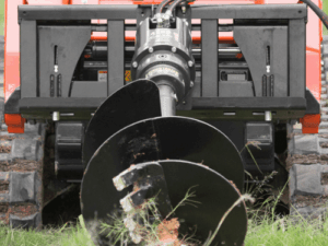 auger drive on skid steer with auger bit
