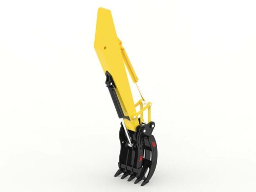 Excavator thumb and rake