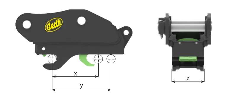 quick coupler pin ranges