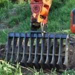 digga excavator rake on tilting coupler