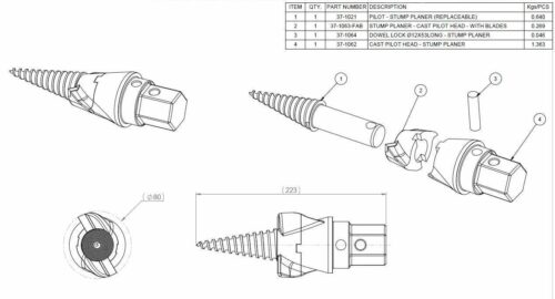 Stump Planer Pilot Tip & Assembly - Auger Torque - Image 3