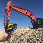 MB Crusher Bucket on a Link Belt Excavator
