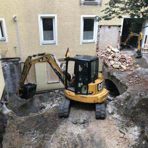 MB Crusher Bucket on a CAT 305 Excavator