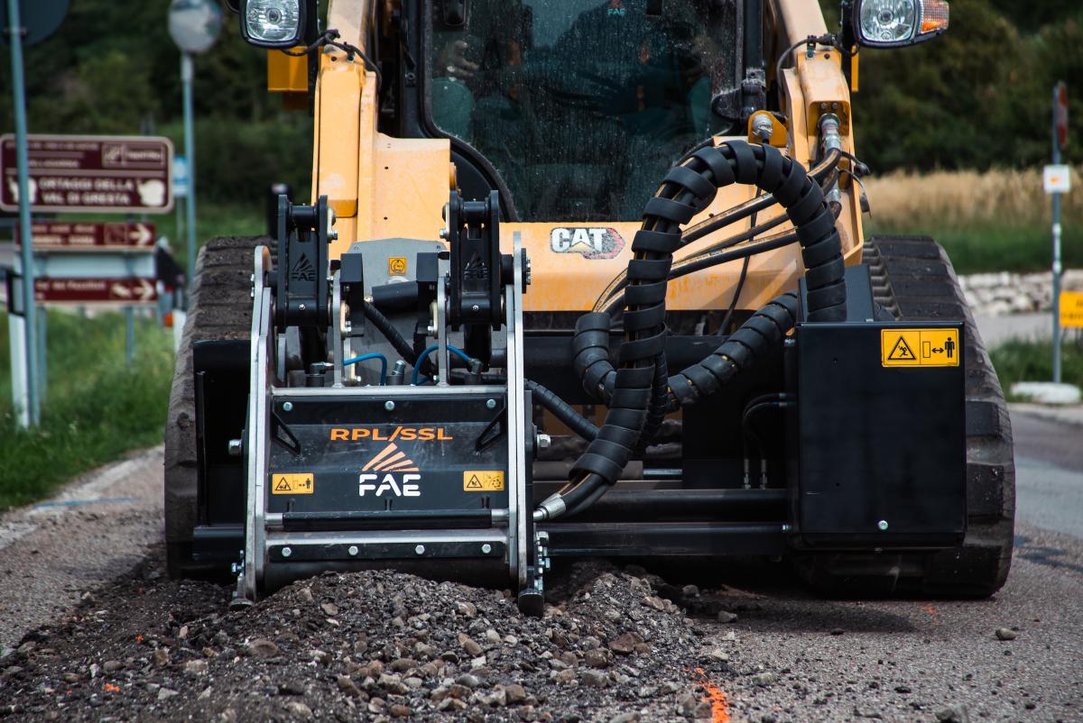 FAE Cold Planer Attachment on CAT skid steer