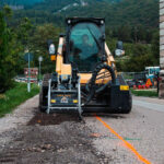 Cold planer attachment on skid steer