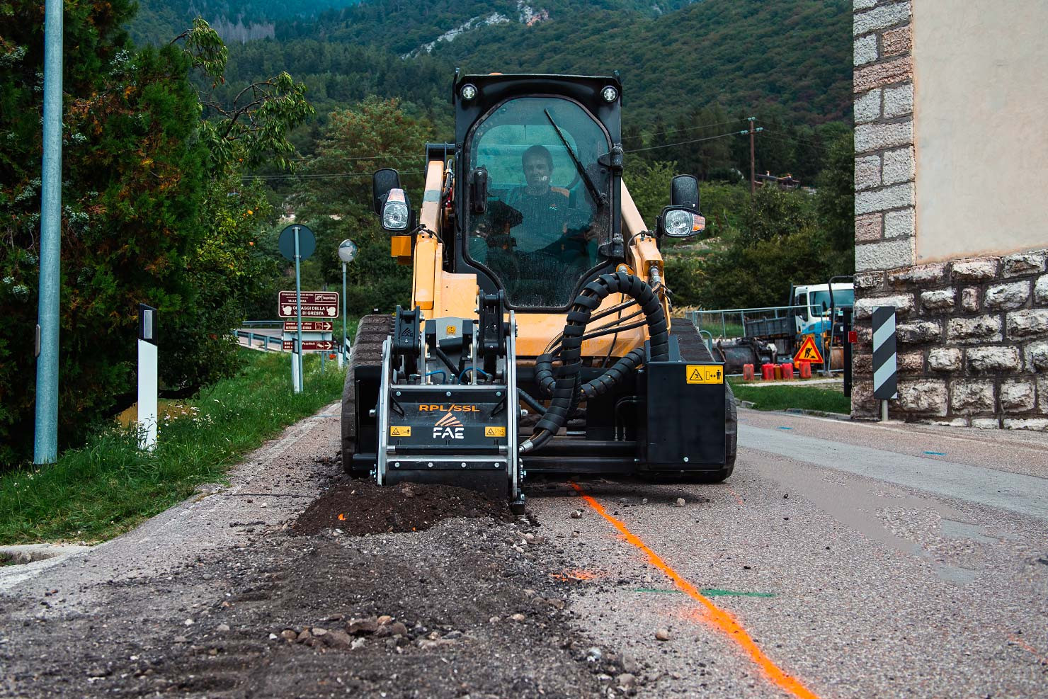 Cold planer attachment on skid steer